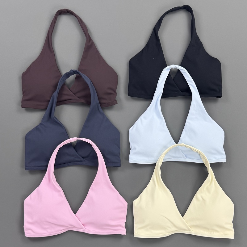 Yoga Strap Cotton - Gym Top Women Halter Neck Sports