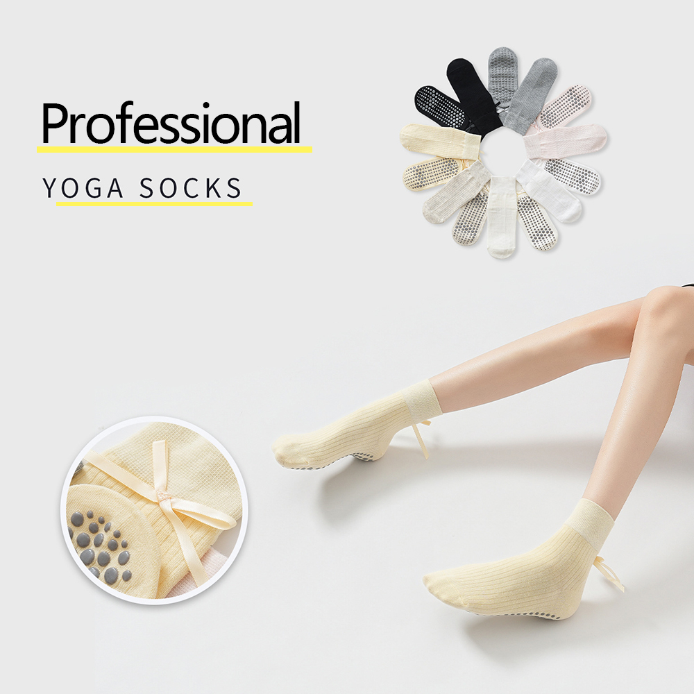 Pilates & Yoga Vertebrasana - Cute Bowknot Yoga Socks Girls Sweet