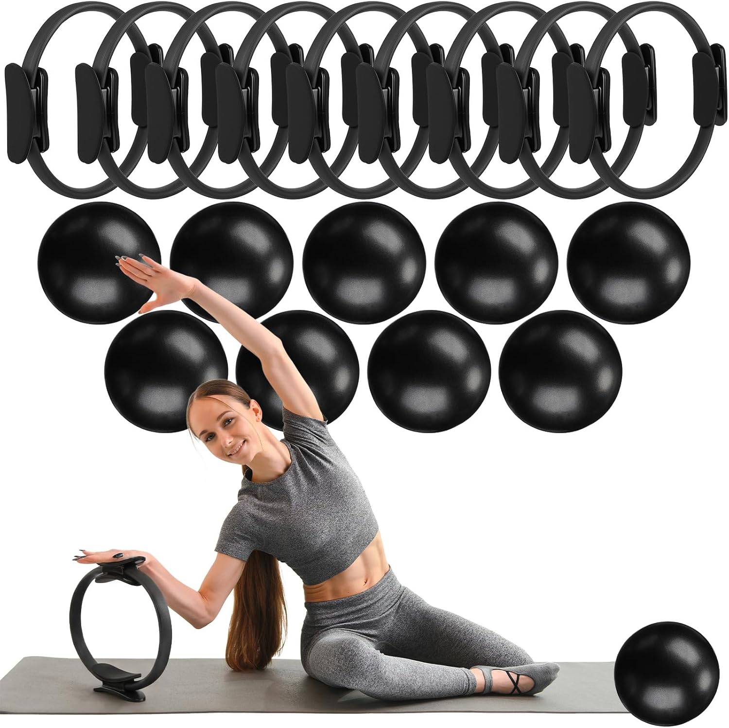 18 Pcs Pilates Ring And Ball S - Pilates Yoga Tone ulasan dan harga
