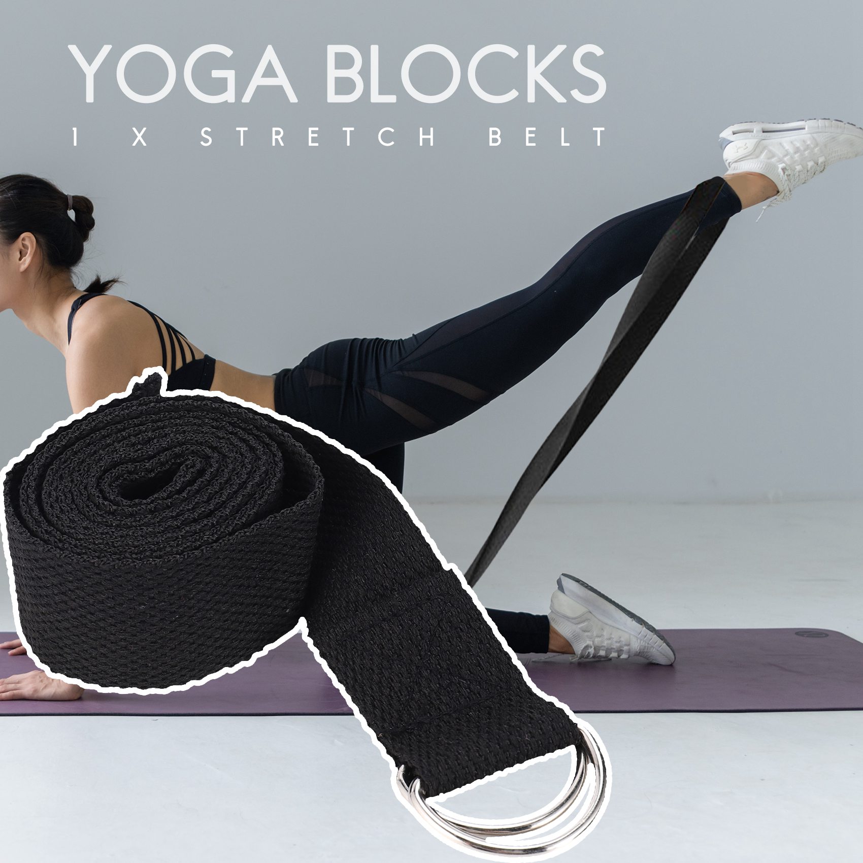 HOES-Yoga Block And Yoga Strap - Pilates Yoga Tone ulasan dan harga