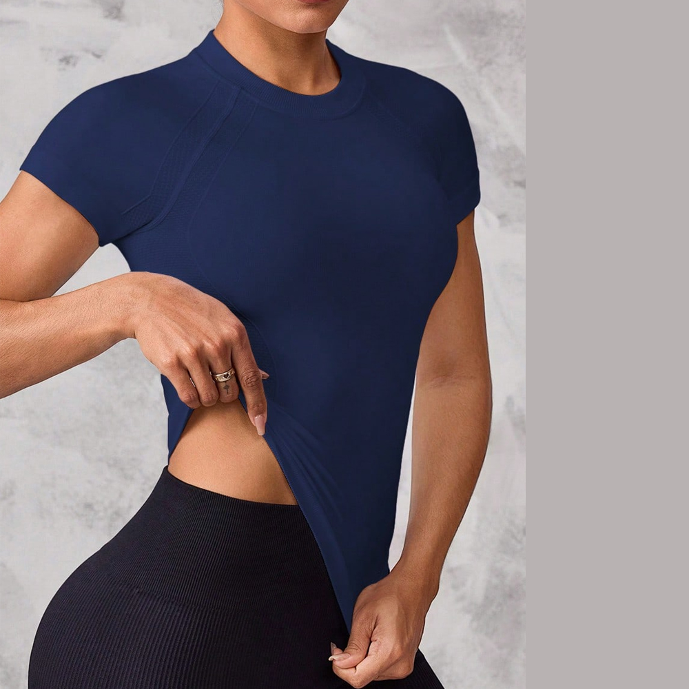 Women's Short-Sleeved Sports T - Yoga Strap Cotton ulasan dan harga
