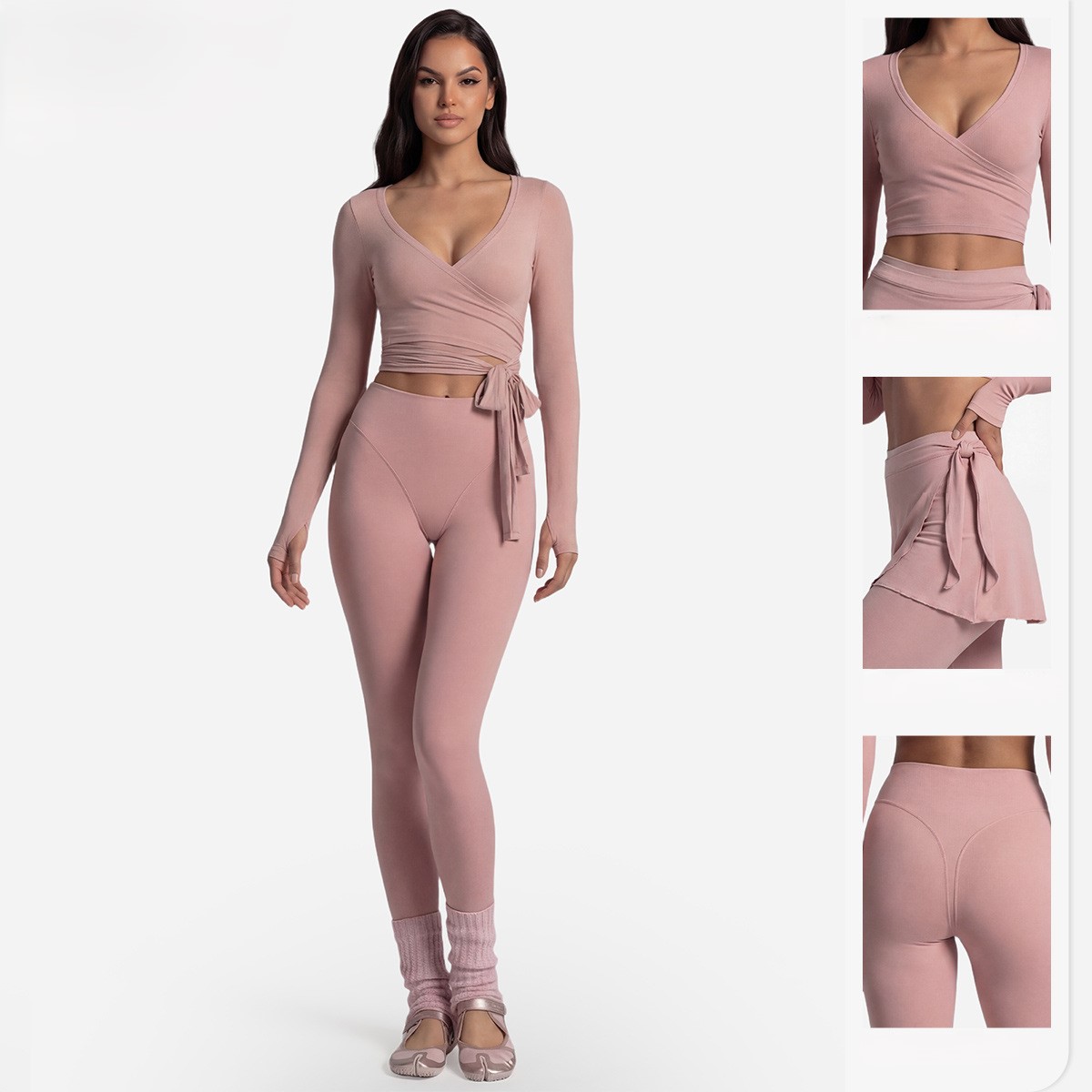 Long Sleeve Yoga Top Cross Fro - Pilates Yoga Core ulasan dan harga