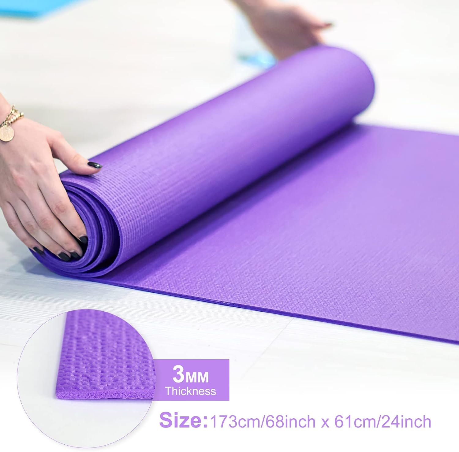3 mm Thin Yoga Mats Lightweigh - Pilates Yoga Classes ulasan dan harga