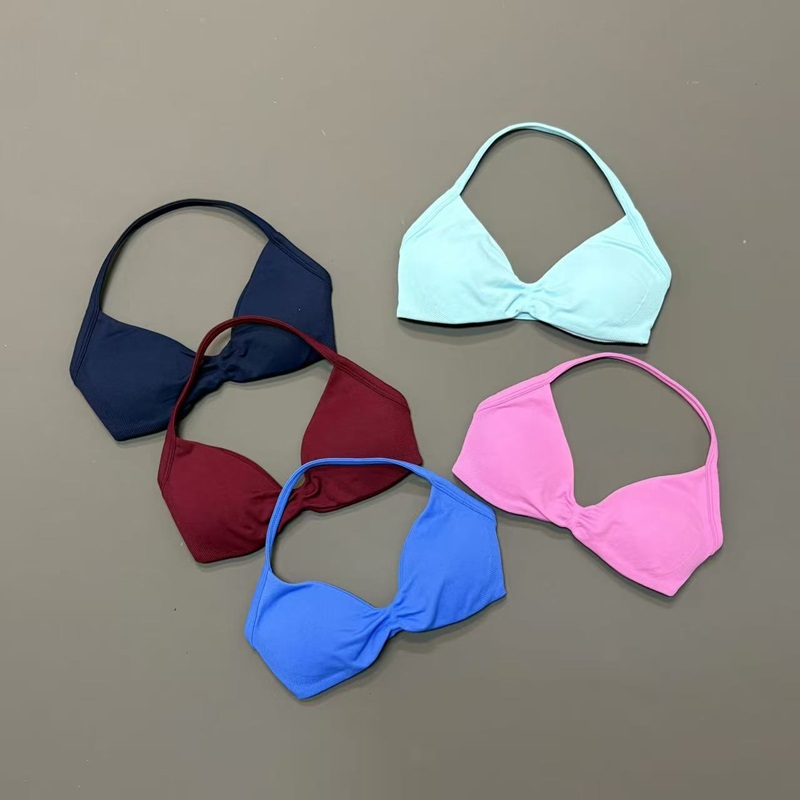 Women Halter Sports Bra V-Neck - Yoga Strap Cotton ulasan dan harga