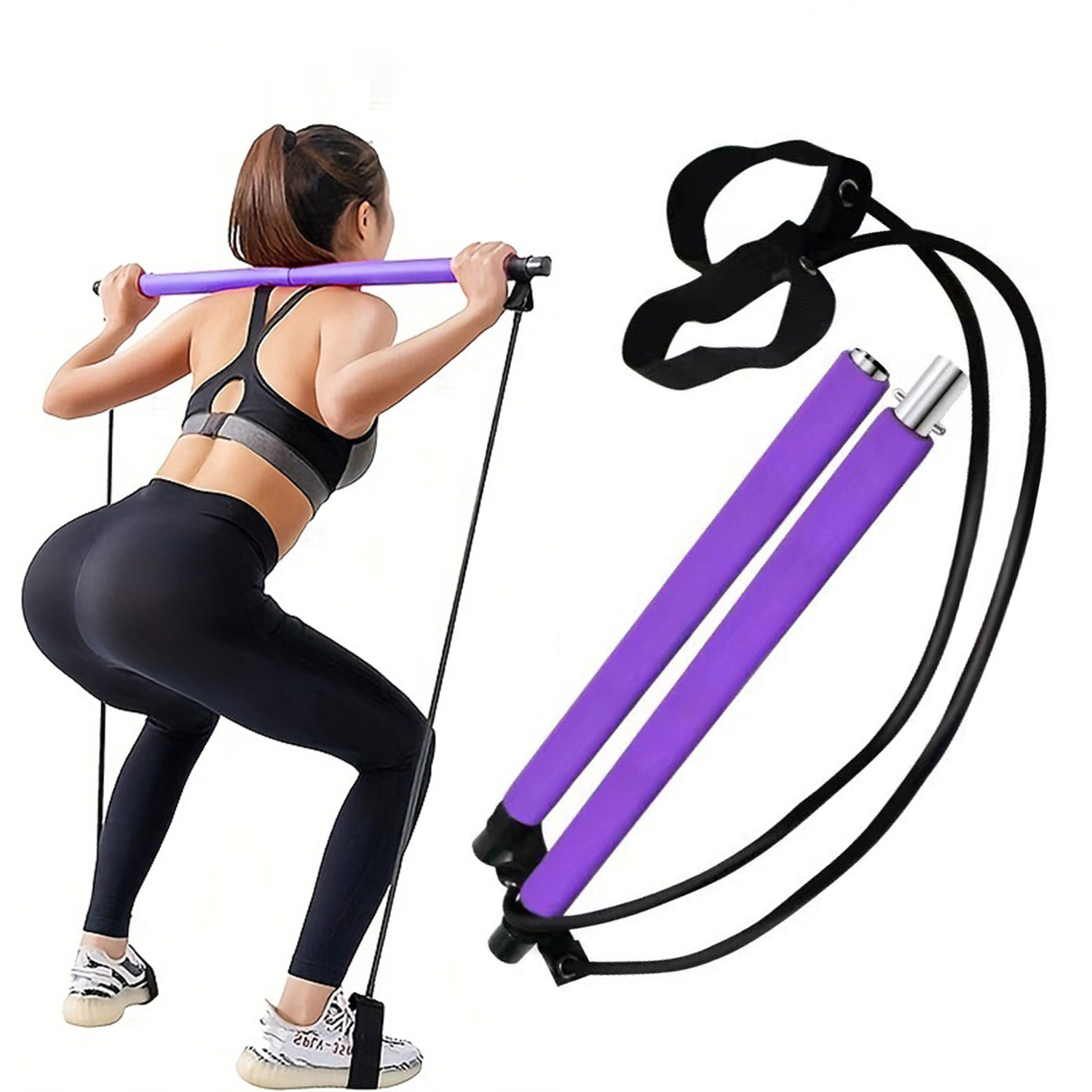 7Pcs Portable Yoga Pilates Bar - Pilates Yoga Tone ulasan dan harga