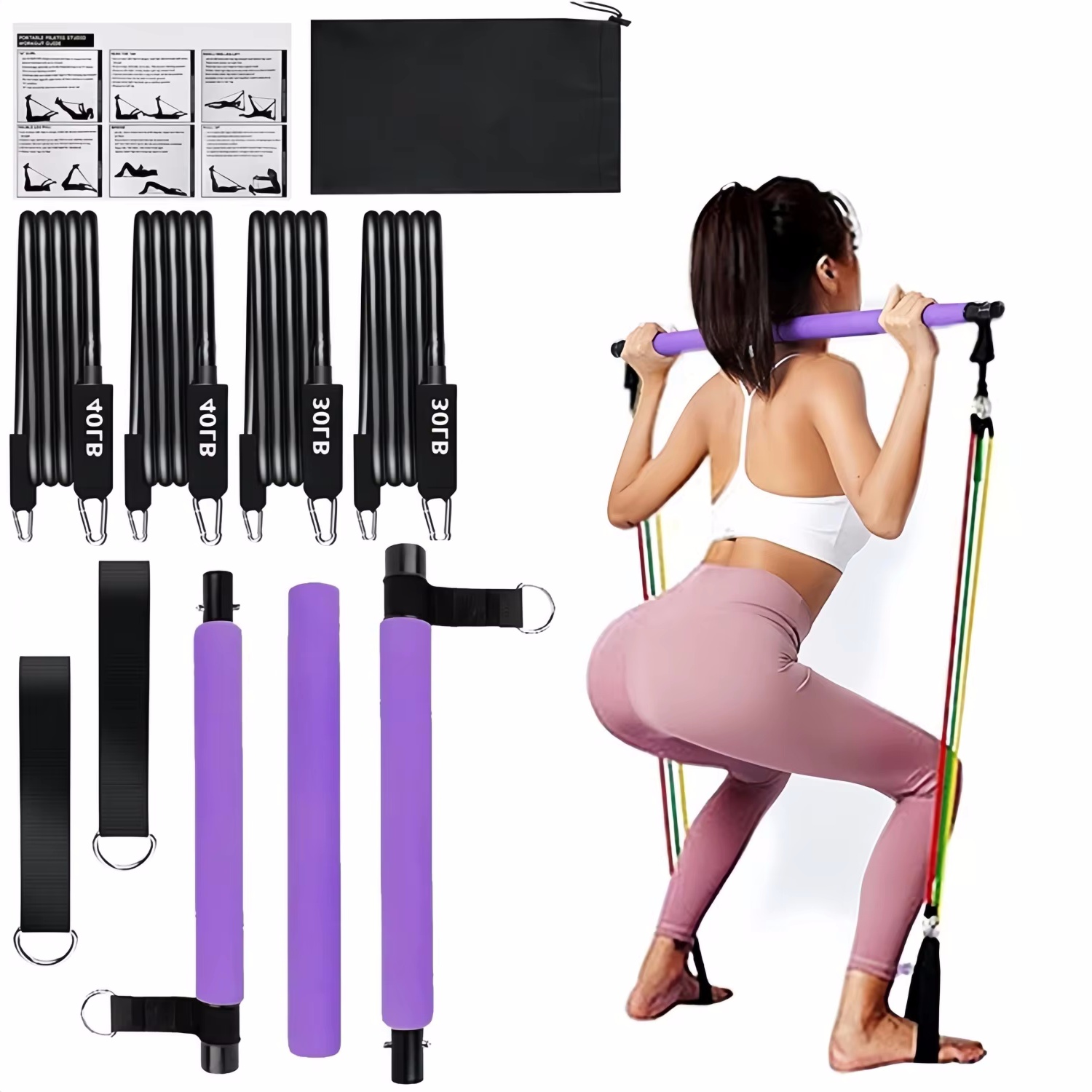 Portable Yoga Pilates Bar Stic - Pilates Yoga Tone ulasan dan harga