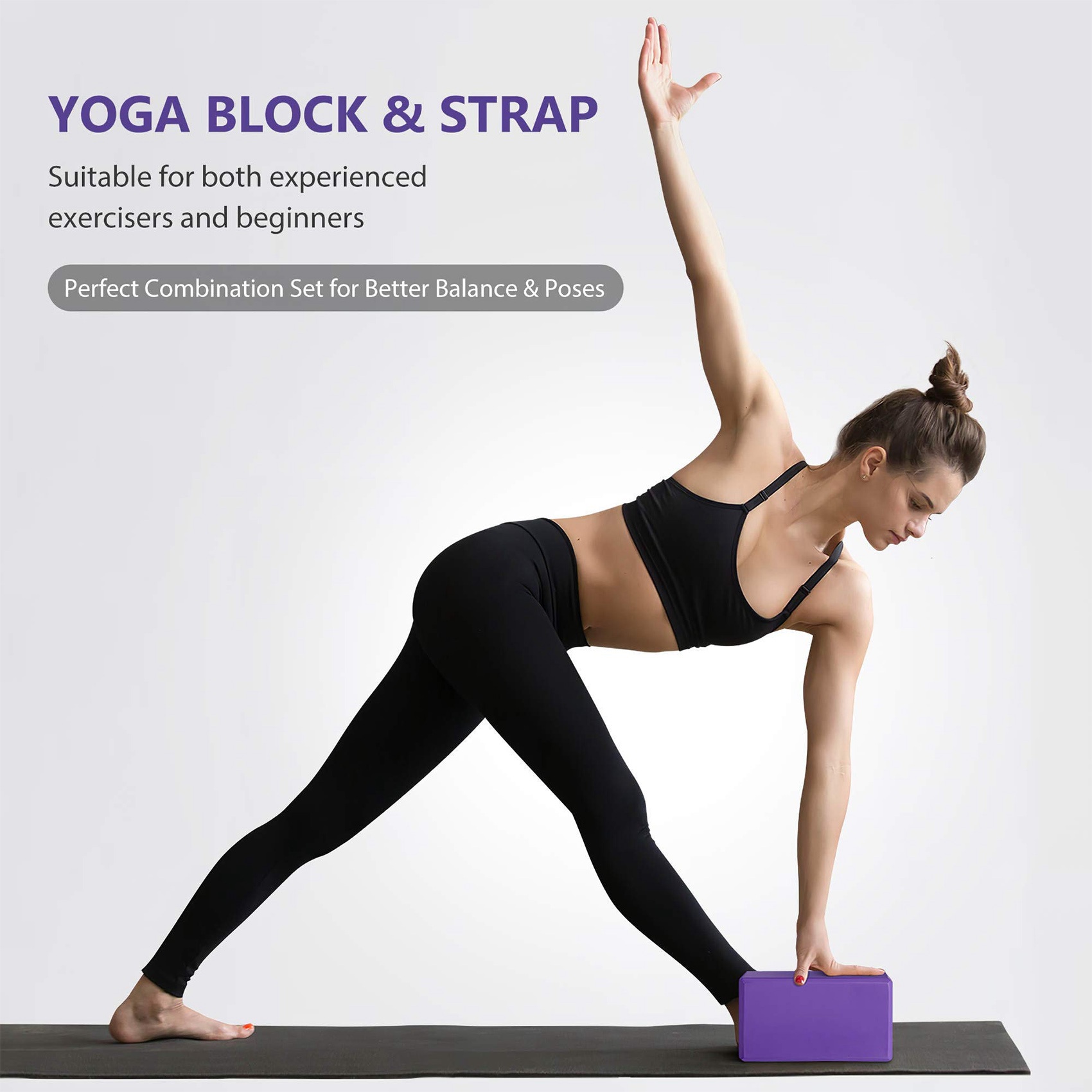 AEB0-Yoga Block And Yoga Strap - Pilates Yoga Tone ulasan dan harga