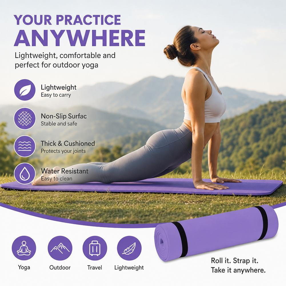 1/2Pcs Thick Yoga Mat Anti-ski - Pilates Yoga Mat Thickness ulasan dan harga